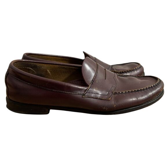 GH Bass & Co Shoes Mens 11.5 M Weejuns Penny Loafers Brown Slip On Burgundy - Picture 2 of 9